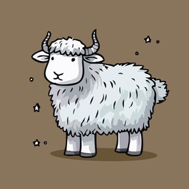 可爱小羊矢量卡通画儿童插画
