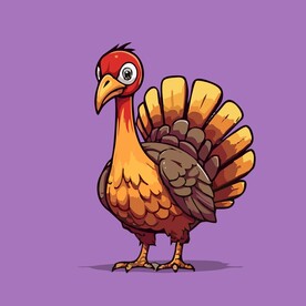 可爱野鸡矢量卡通画儿童插画