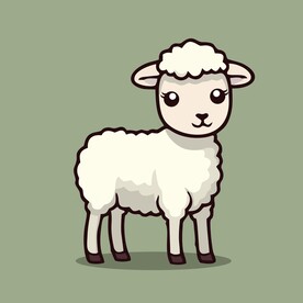 可爱小羊矢量卡通画儿童插画