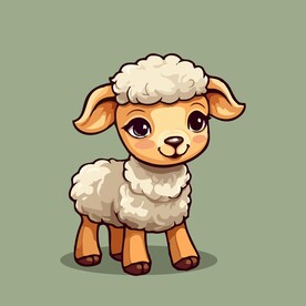 可爱小羊矢量卡通画儿童插画