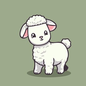 可爱小羊矢量卡通画儿童插画