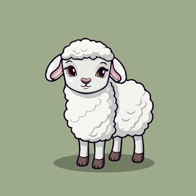 可爱小羊矢量卡通画儿童插画