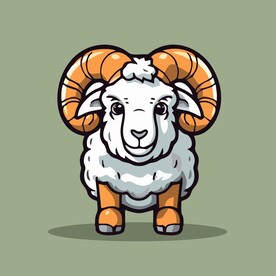 可爱小羊矢量卡通画儿童插画