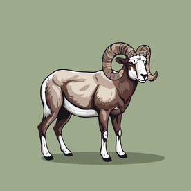 可爱公羊矢量卡通画儿童插画