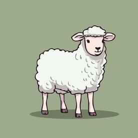 可爱小羊矢量卡通画儿童插画