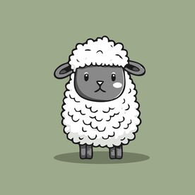 可爱小羊矢量卡通画儿童插画