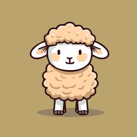 可爱小羊矢量卡通画儿童插画