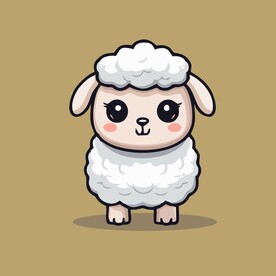可爱小羊矢量卡通画儿童插画