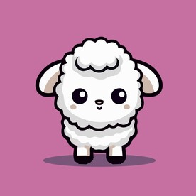 可爱小羊矢量卡通画儿童插画