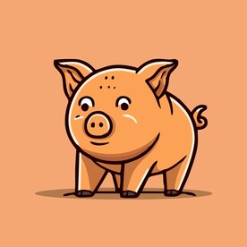 可爱小猪矢量卡通画儿童插画
