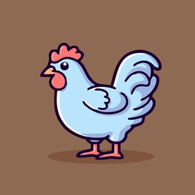 可爱公鸡矢量卡通画儿童插画