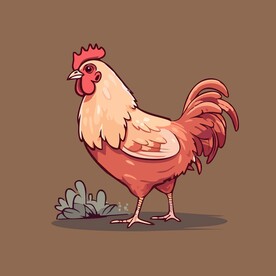 可爱公鸡矢量卡通画儿童插画