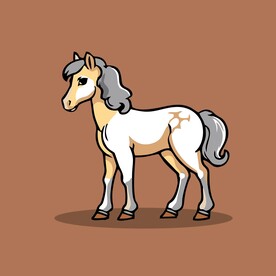 可爱小马子矢量卡通画儿童插画