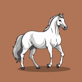 可爱小马子矢量卡通画儿童插画