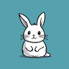 可爱小兔子矢量卡通画儿童插画