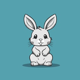 可爱小兔子矢量卡通画儿童插画