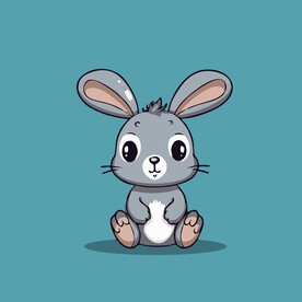 可爱小兔子矢量卡通画儿童插画