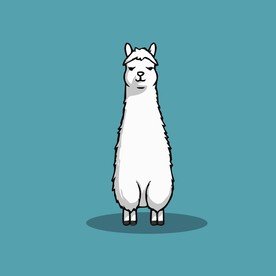 可爱羊驼矢量卡通画儿童插画