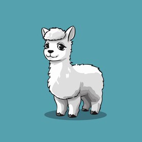 可爱羊驼矢量卡通画儿童插画