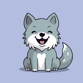 可爱小狼矢量卡通画儿童插画图片