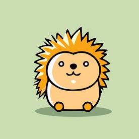 可爱刺猬矢量卡通画儿童插画