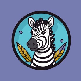 可爱斑马矢量卡通画儿童插画图片