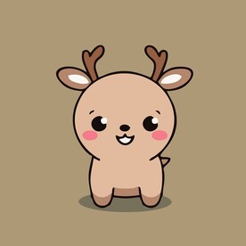 可爱小鹿矢量卡通画儿童插画