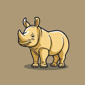 可爱犀牛矢量卡通画儿童插画