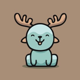 可爱小鹿矢量卡通画儿童插画图片