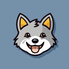 可爱小狼矢量卡通画儿童插画图片