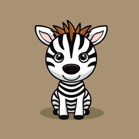 可爱斑马矢量卡通画儿童插画图片