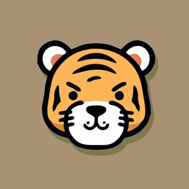 可爱老虎矢量卡通画儿童插画图片