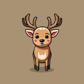 可爱小鹿矢量卡通画儿童插画图片