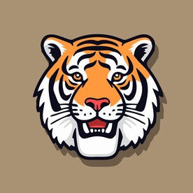 可爱老虎矢量卡通画儿童插画图片