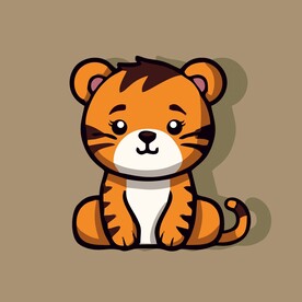 可爱老虎矢量卡通画儿童插画图片