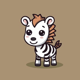 可爱斑马矢量卡通画儿童插画图片