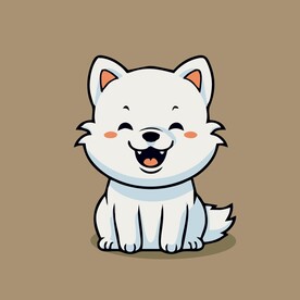 可爱萨摩耶矢量卡通画儿童插画