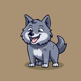 可爱小狼矢量卡通画儿童插画图片