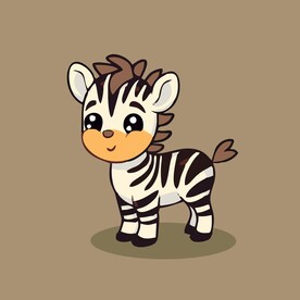 可爱斑马矢量卡通画儿童插画图片