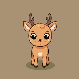 可爱小鹿矢量卡通画儿童插画