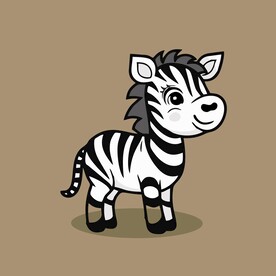 可爱斑马矢量卡通画儿童插画图片