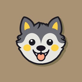 可爱小狼矢量卡通画儿童插画图片