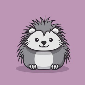 可爱刺猬矢量卡通画儿童插画图片