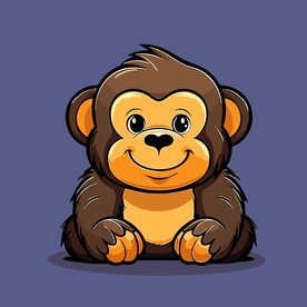 可爱猴子矢量卡通画儿童插画图片