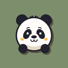 可爱熊猫矢量卡通画儿童插画图片