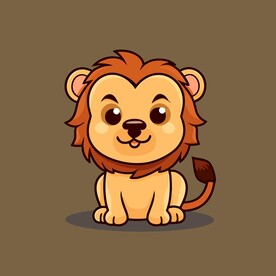 可爱狮子矢量卡通画儿童插画图片