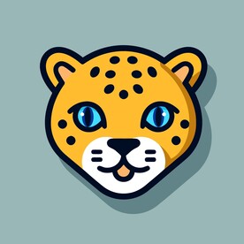 可爱豹子矢量卡通画儿童插画图片