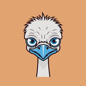 可爱鸵鸟矢量卡通画儿童插画图片