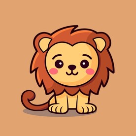 可爱狮子矢量卡通画儿童插画图片