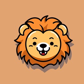 可爱狮子矢量卡通画儿童插画图片